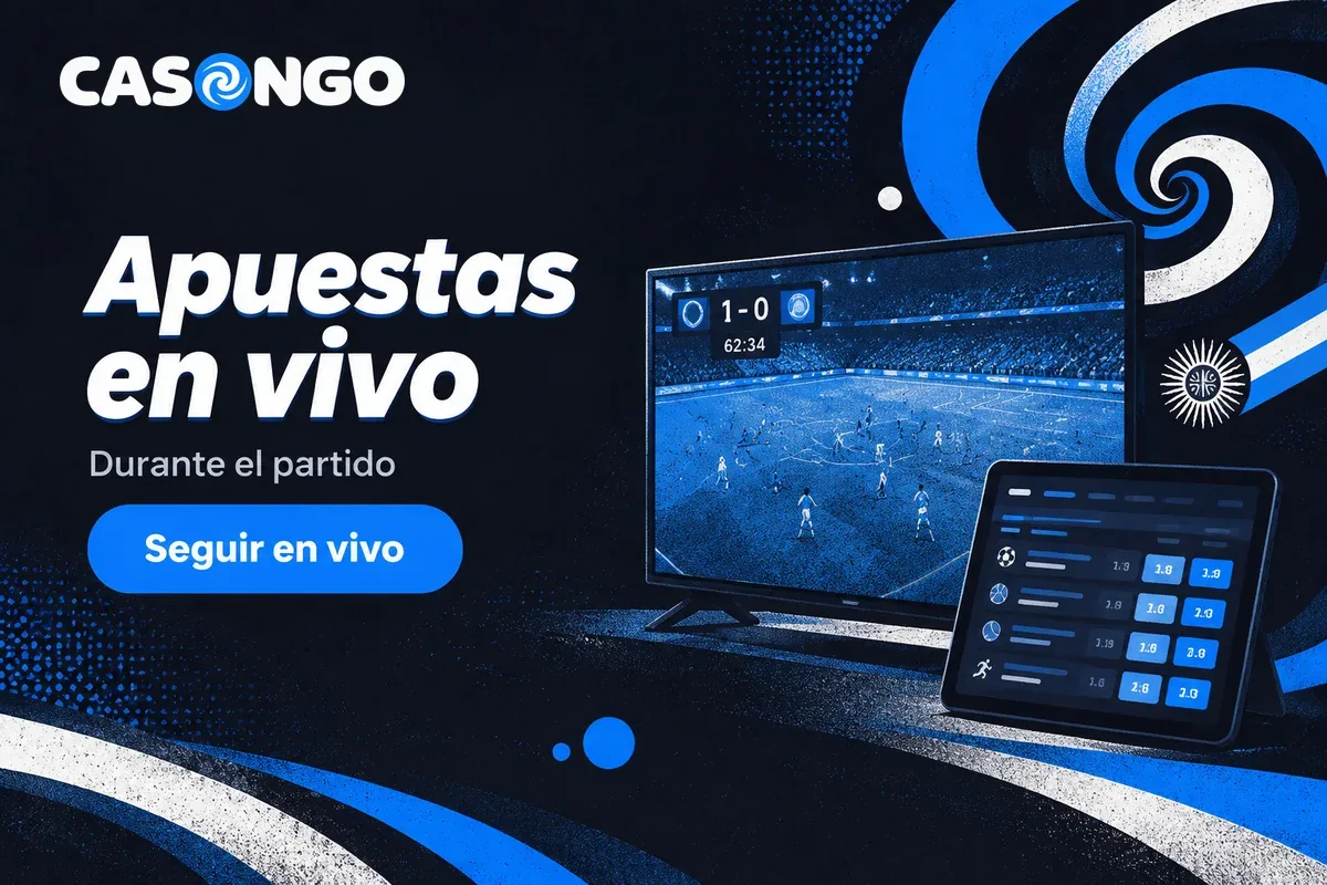 Pantalla con partido en vivo, marcador y cuotas actualizadas