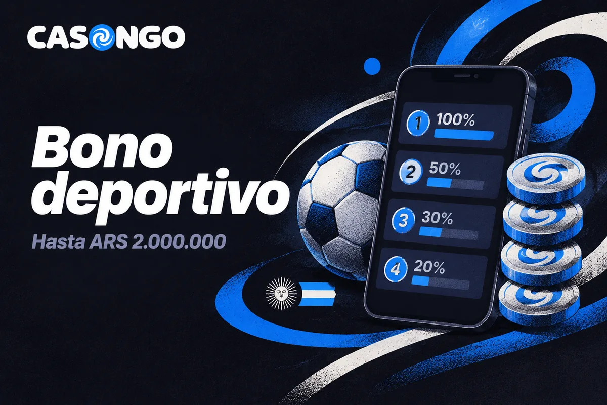 Celular con los tramos de un bono deportivo de bienvenida