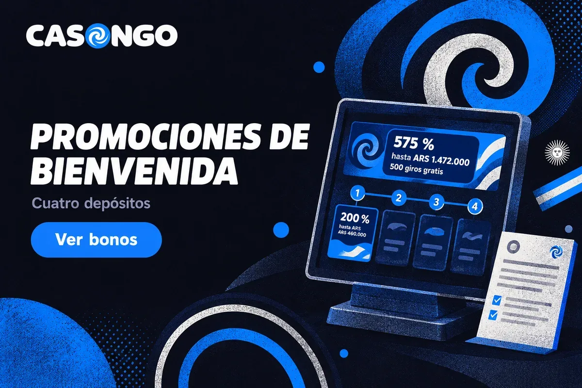 Pantalla con cuatro etapas del paquete de bienvenida y condiciones.