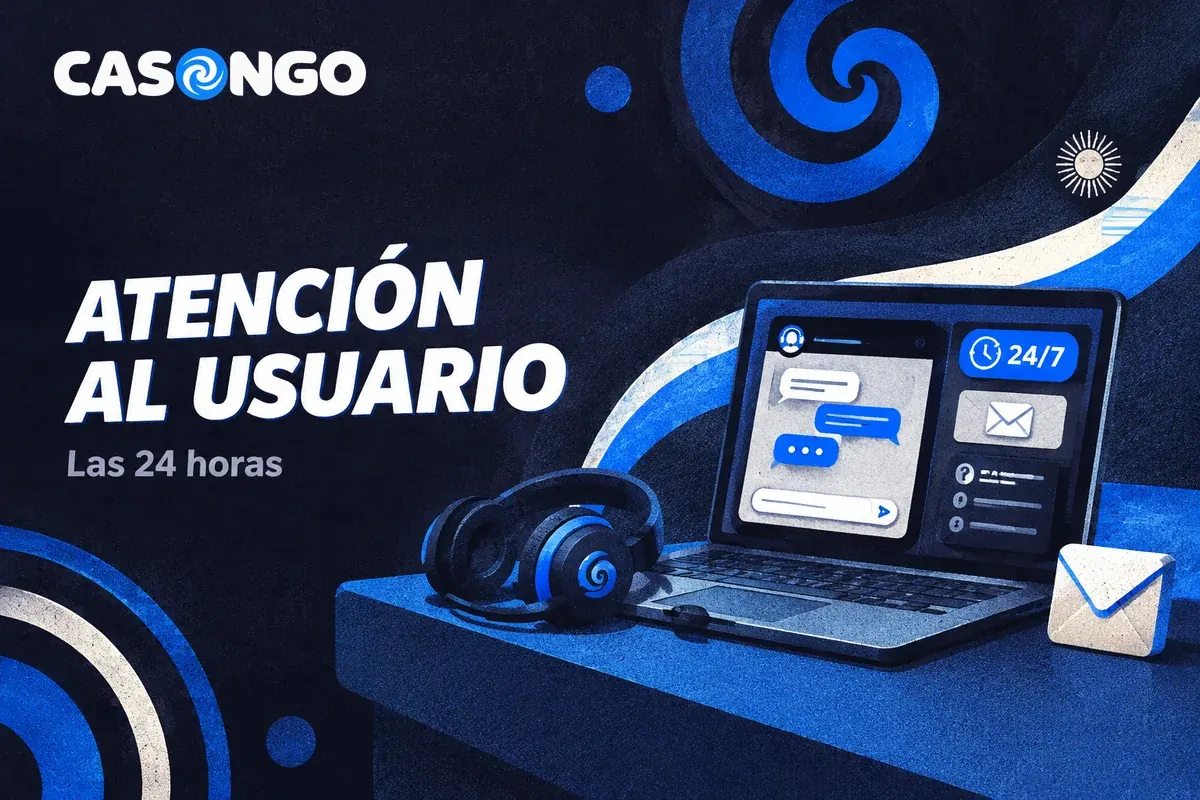 Computadora con chat de soporte, auriculares y símbolo de correo.