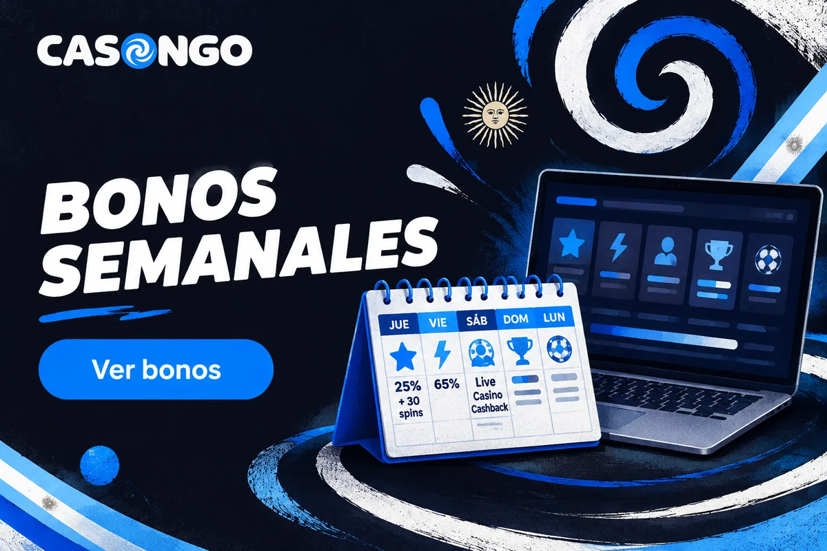 Calendario semanal con promociones de casino y fútbol
