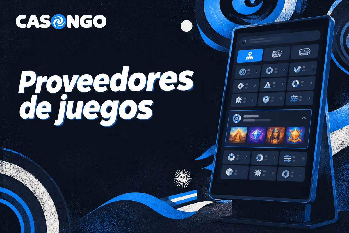 Pantalla vertical con proveedores y filtros por categoría de juegos.