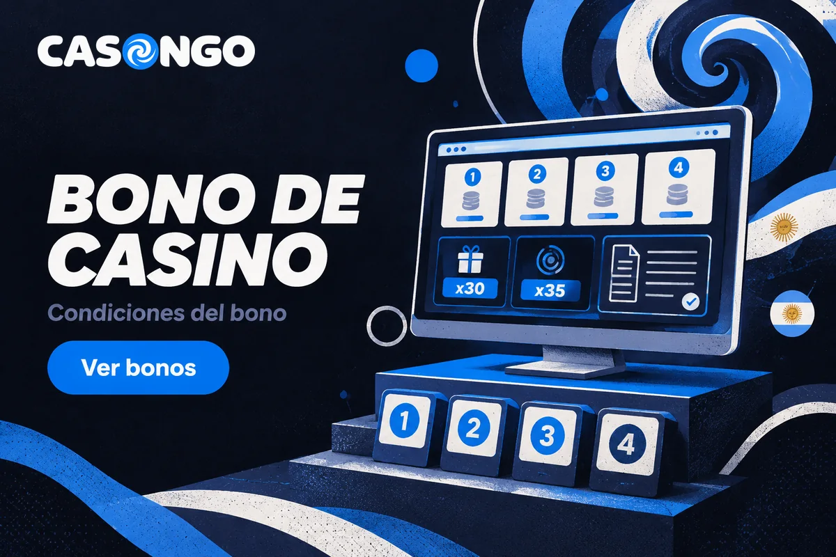 Pantalla con cuatro etapas del bono y requisitos de rollover.