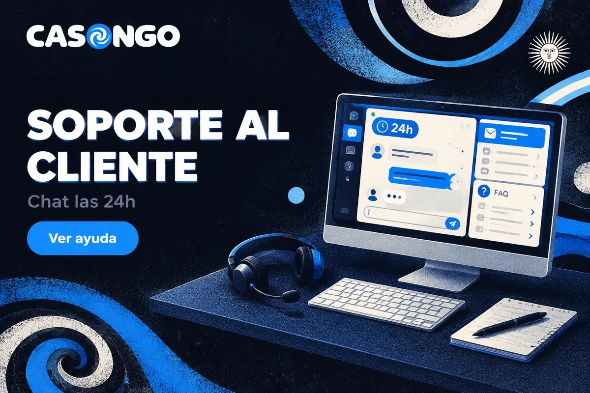 Computadora con chat de soporte, correo y preguntas frecuentes.
