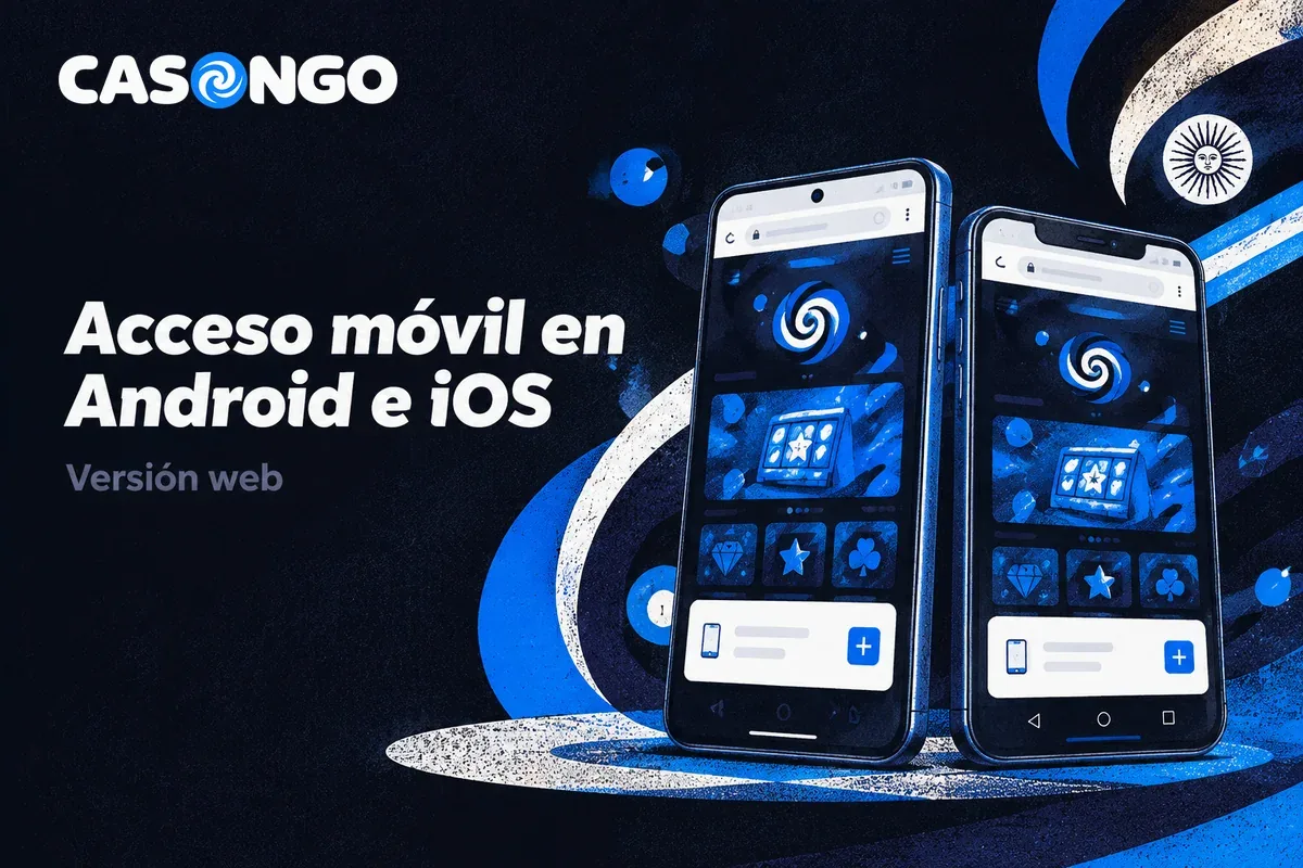 Dos celulares muestran acceso al casino desde el navegador