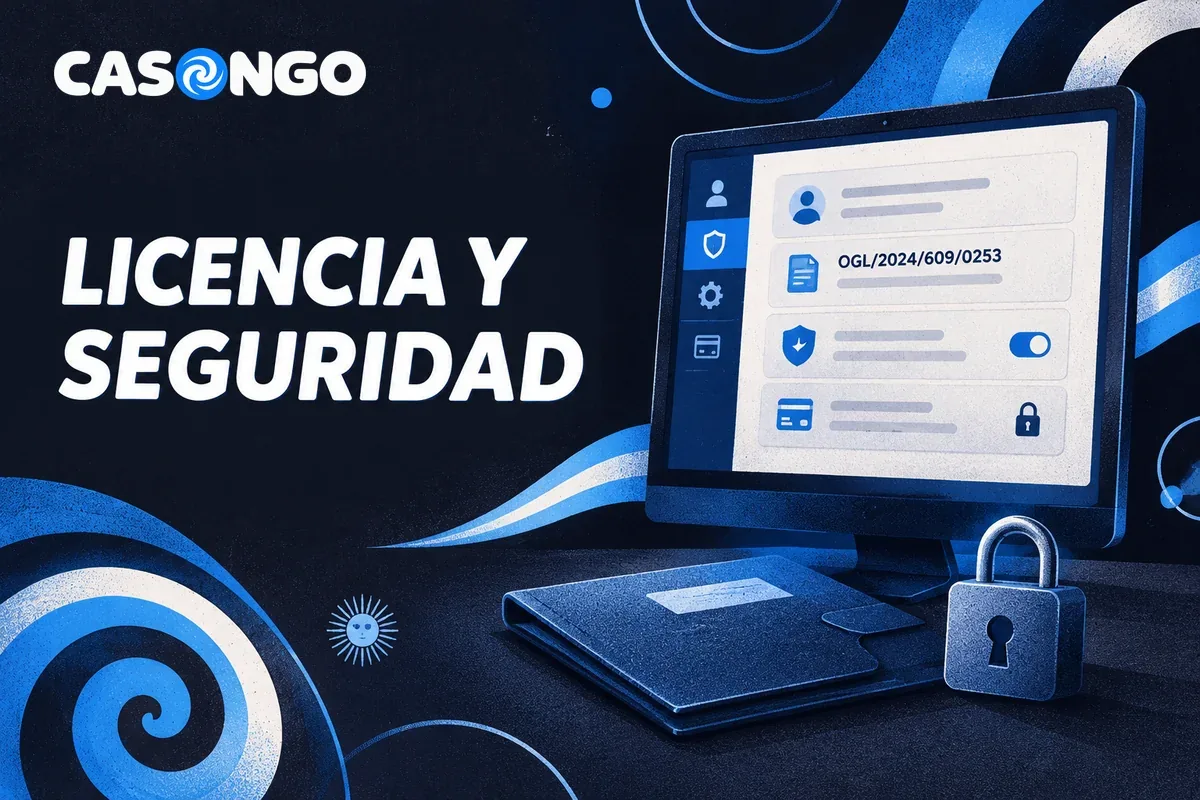 Monitor con información de licencia, carpeta cerrada y candado
